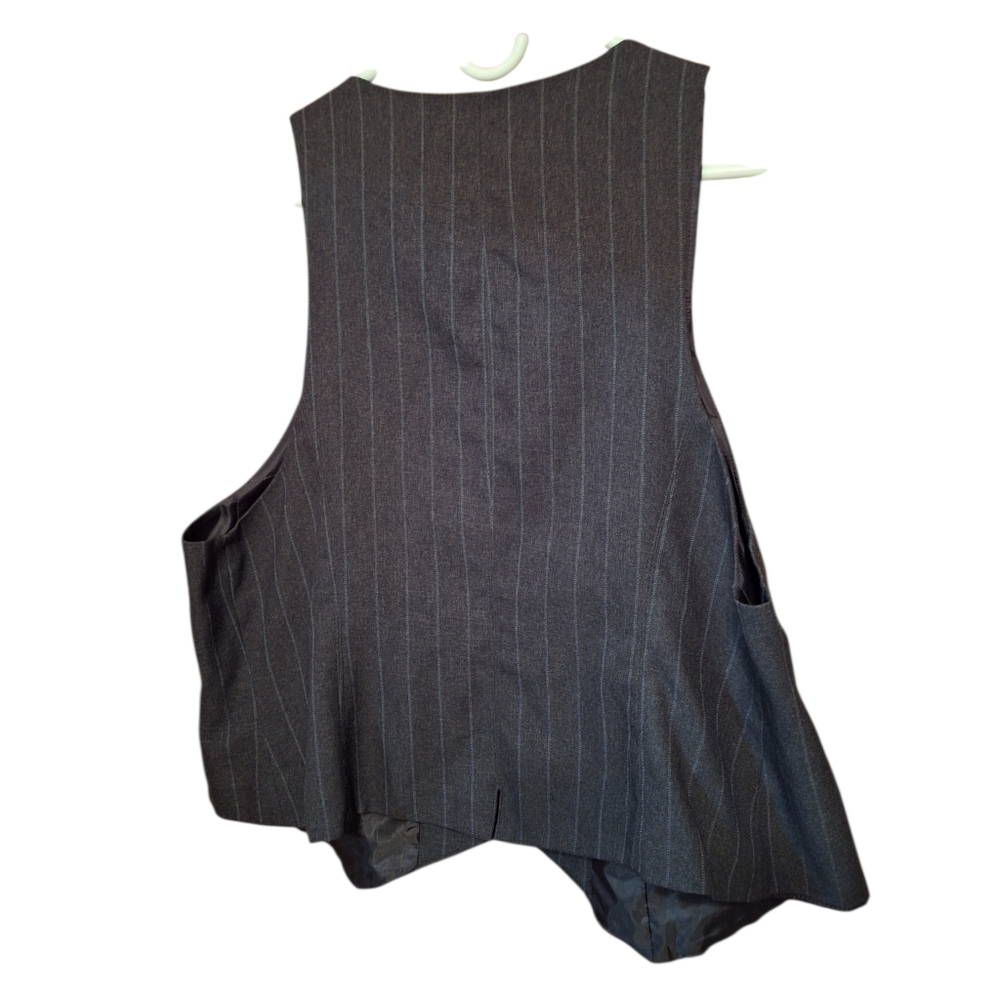 Isabella Gray Pinstriped Ladies Dressy Vest Plus Size 18W TWEE Modern Preppy - Picture 2 of 4